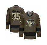 Pittsburgh Penguins #35 Tom Barrasso Green Salute to Service Stitched NHL Jersey