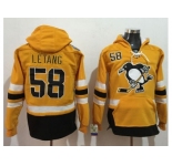 Pittsburgh Penguins #58 Kris Letang Gold Sawyer Hooded Sweatshirt 2017 Stadium Series Stitched NHL Jersey