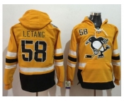 Pittsburgh Penguins #58 Kris Letang Gold Sawyer Hooded Sweatshirt 2017 Stadium Series Stitched NHL Jersey