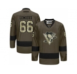 Pittsburgh Penguins #66 Mario Lemieux Green Salute to Service Stitched NHL Jersey