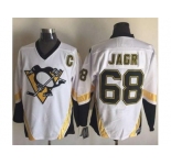 Pittsburgh Penguins #68 Jaromir Jagr White CCM Throwback Stitched NHL Jersey