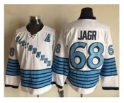 Pittsburgh Penguins #68 Jaromir Jagr White Light Blue CCM Throwback Stitched NHL Jersey