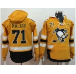 Pittsburgh Penguins #71 Evgeni Malkin Gold Sawyer Hooded Sweatshirt 2017 Stadium Series Stitched NHL Jersey