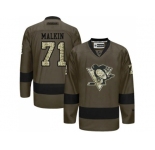 Pittsburgh Penguins #71 Evgeni Malkin Green Salute to Service Stitched NHL Jersey