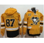 Pittsburgh Penguins #87 Sidney Crosby Gold Sawyer Hooded Sweatshirt 2017 Stadium Series Stitched NHL Jersey