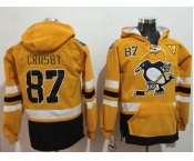 Pittsburgh Penguins #87 Sidney Crosby Gold Sawyer Hooded Sweatshirt 2017 Stadium Series Stitched NHL Jersey
