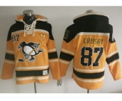 Pittsburgh Penguins #87 Sidney Crosby Gold Sawyer Hooded Sweatshirt Stitched NHL Jersey