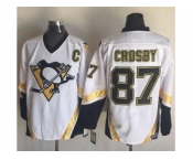 Pittsburgh Penguins #87 Sidney Crosby White CCM Throwback Stitched NHL Jersey
