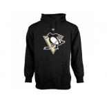Pittsburgh Penguins Old Time Hockey Black Big Logo with Crest Pullover Hoodie
