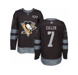 en's Adidas Pittsburgh Penguins #7 Matt Cullen Authentic Black 1917-2017 100th Anniversary NHL Jersey