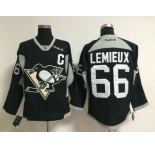 nhl jerseys pittsburgh penguins #66 lemieux black [new]