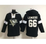 nhl jerseys pittsburgh penguins #66 lemieux black-white[pullover hooded sweatshirt]