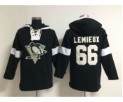 nhl jerseys pittsburgh penguins #66 lemieux black-white[pullover hooded sweatshirt]