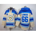 nhl jerseys pittsburgh penguins #66 lemieux blue-cream[pullover hooded sweatshirt][patch C]