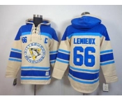 nhl jerseys pittsburgh penguins #66 lemieux blue-cream[pullover hooded sweatshirt][patch C]