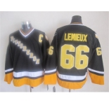 nhl jerseys pittsburgh penguins #66 mario lemieux black-yellow[new]