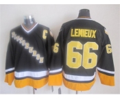nhl jerseys pittsburgh penguins #66 mario lemieux black-yellow[new]