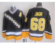 nhl jerseys pittsburgh penguins #68 jagr black-yellow[new]