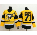 nhl jerseys pittsburgh penguins #71 malkin yellow[patch A]