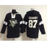 nhl jerseys pittsburgh penguins #87 crosby black-white[pullover hooded sweatshirt]