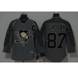 nhl jerseys pittsburgh penguins #87 sidney crosby grey [charcoal cross check]