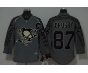nhl jerseys pittsburgh penguins #87 sidney crosby grey [charcoal cross check]