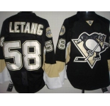 nhl pittsburgh penguins #58 letang black