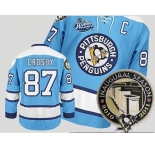 nhl pittsburgh penguins #87 crosby lt.blue winter classic