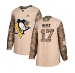 Youth Adidas Pittsburgh Penguins #17 Bryan Rust Authentic Camo Veterans Day Practice NHL Jersey
