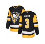 Youth Adidas Pittsburgh Penguins #3 Olli Maatta Black Home Authentic Stitched NHL Jersey