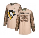 Youth Adidas Pittsburgh Penguins #35 Tom Barrasso Authentic Camo Veterans Day Practice NHL Jersey