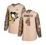 Youth Adidas Pittsburgh Penguins #4 Justin Schultz Authentic Camo Veterans Day Practice NHL Jersey