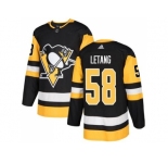 Youth Adidas Pittsburgh Penguins #58 Kris Letang Black Home Authentic Stitched NHL Jersey