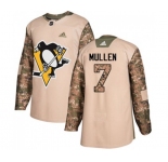 Youth Adidas Pittsburgh Penguins #7 Joe Mullen Authentic Camo Veterans Day Practice NHL Jersey