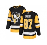 Youth Adidas Pittsburgh Penguins #87 Sidney Crosby Black Home Authentic Stitched NHL Jersey