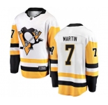 Youth Pittsburgh Penguins #7 Paul Martin Fanatics Branded White Away Breakaway NHL Jersey