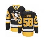 Youth Reebok Pittsburgh Penguins #58 Kris Letang Premier Black Gold Third NHL Jersey