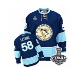 Youth Reebok Pittsburgh Penguins #58 Kris Letang Premier Navy Blue Third Vintage 2017 Stanley Cup Final NHL Jersey