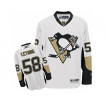 Youth Reebok Pittsburgh Penguins #58 Kris Letang Premier White Away NHL Jersey