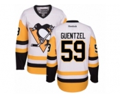 Youth Reebok Pittsburgh Penguins #59 Jake Guentzel Authentic White Away NHL Jersey