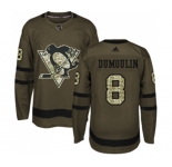 Youth Reebok Pittsburgh Penguins #8 Brian Dumoulin Authentic Green Salute to Service NHL Jersey
