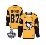 Youth Reebok Pittsburgh Penguins #87 Sidney Crosby Premier Gold 2017 Stadium Series 2017 Stanley Cup Final NHL Jersey