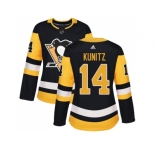 Women Adidas Pittsburgh Penguins #14 Chris Kunitz Black Home Authentic Stitched NHL Jersey
