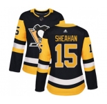 Women Adidas Pittsburgh Penguins #15 Riley Sheahan Authentic Black Home NHL Jersey