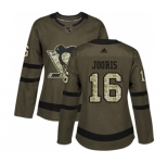 Women Adidas Pittsburgh Penguins #16 Josh Jooris Authentic Green Salute to Service NHL Jersey