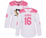 Women Adidas Pittsburgh Penguins #16 Josh Jooris Authentic White Pink Fashion NHL Jersey