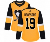 Women Adidas Pittsburgh Penguins #19 Derick Brassard Authentic Gold Alternate NHL Jersey