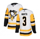 Women Adidas Pittsburgh Penguins #3 Olli Maatta Authentic White Away NHL Jersey