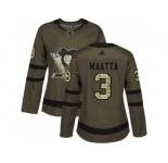 Women Adidas Pittsburgh Penguins #3 Olli Maatta Green Salute to Service Stitched NHL Jersey