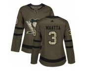 Women Adidas Pittsburgh Penguins #3 Olli Maatta Green Salute to Service Stitched NHL Jersey